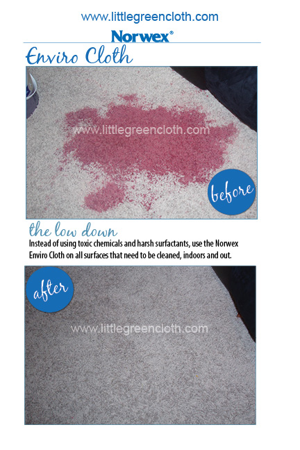 Cherry Juice on Carpet and Norwex Enviro Cloth