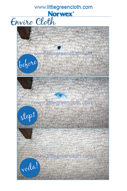 Ink Stain on Carpet and Norwex Enviro Cloth