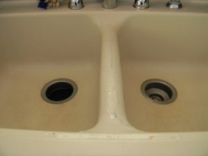 Dirty Sink Before Norwex Cleaning Paste