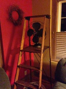 Upcycled ladder for cute storage