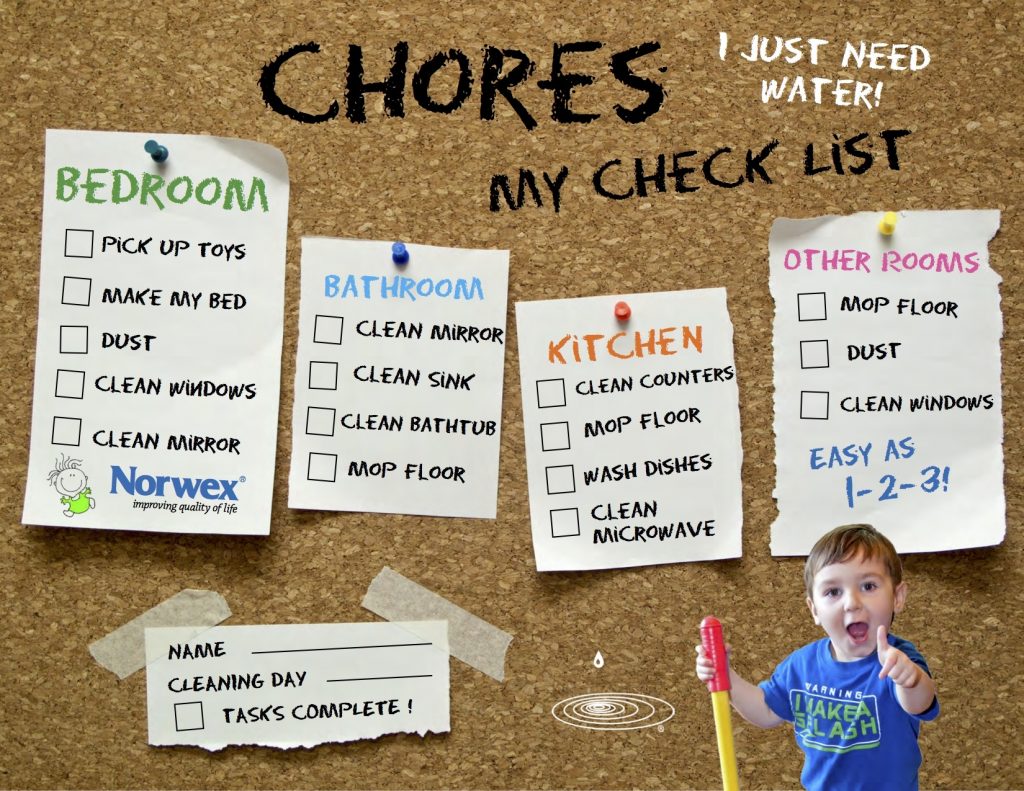 Norwex Kids Cleaning Check List