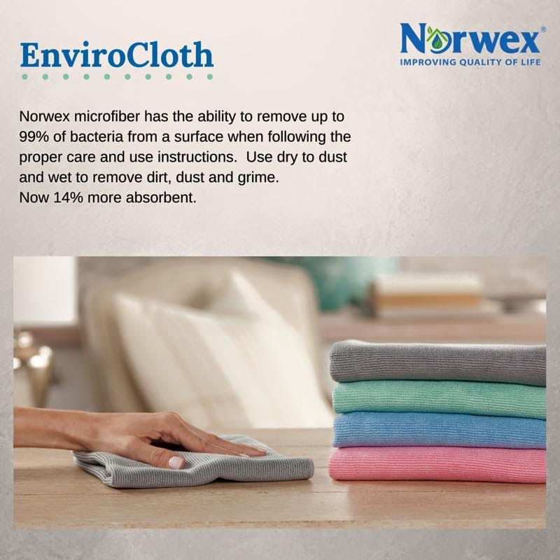 Norwex Microfiber removes 99% bacteria